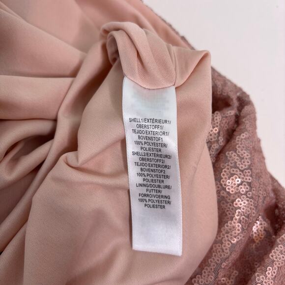 Adrianna Papell Blush Sequin Popover Sleeveless Maxi Gown 6 - Picture 5 of 11